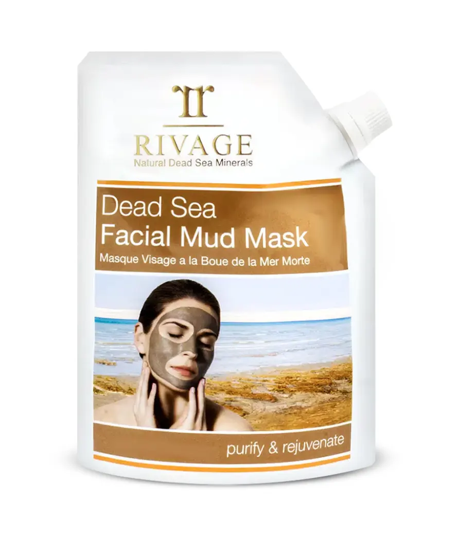 Dead Sea facial mud mask| rivage dead sea minerals skincare 